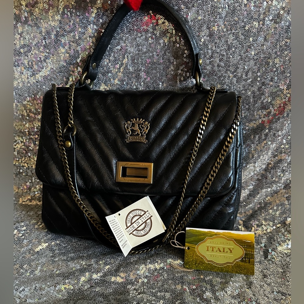 PRATESI FIRENZE Made in ITALY Women’s Shoulder Bag WITH REAL Italian Leather